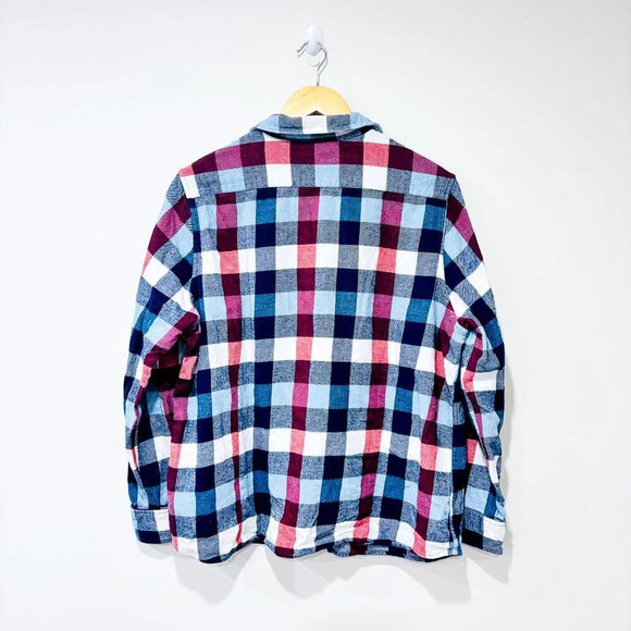 SIMONS Blue and red plaid flannel shirt - Picture 8 of 8